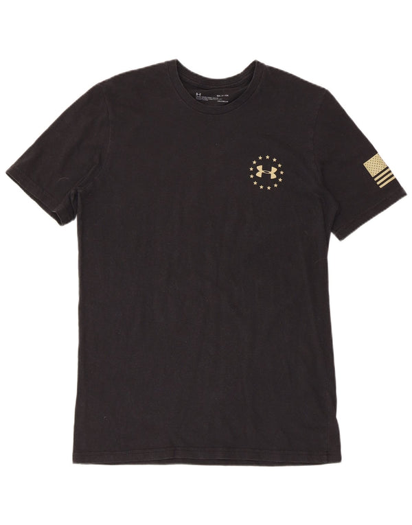 UNDER ARMOUR Mens Heat Gear Graphic T-Shirt Top Small Black