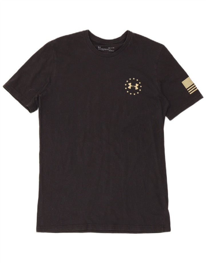 UNDER ARMOUR Mens Heat Gear Graphic T-Shirt Top Small Black