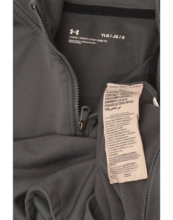 Under Armour Boys Tracksuit Top Jacket 11-12 Years Large Grey Colourblock