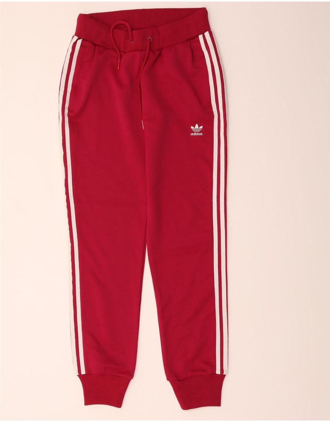 Adidas Womens Tracksuit Trousers Joggers IT 42 Small Red Polyester