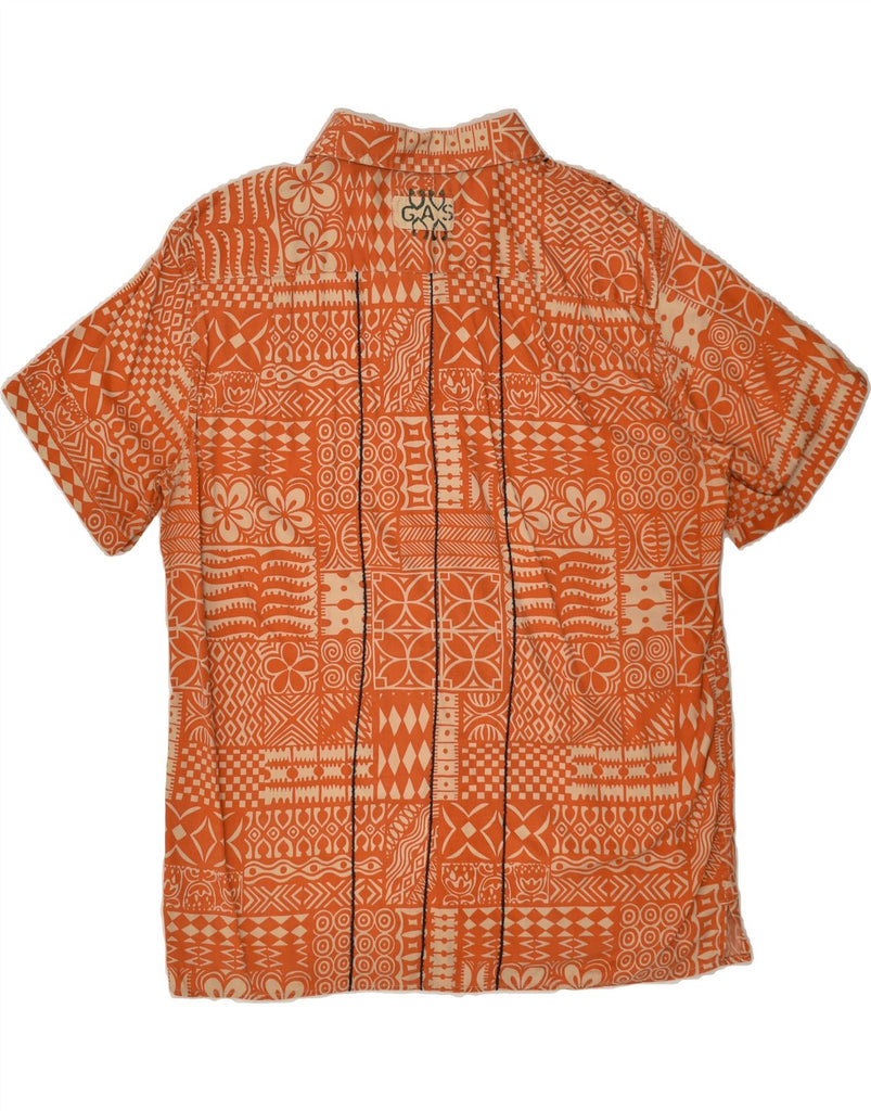 GAS Mens Abstract Pattern Short Sleeve Shirt Medium Brown | Vintage Gas | Thrift | Second-Hand Gas | Used Clothing | Messina Hembry 