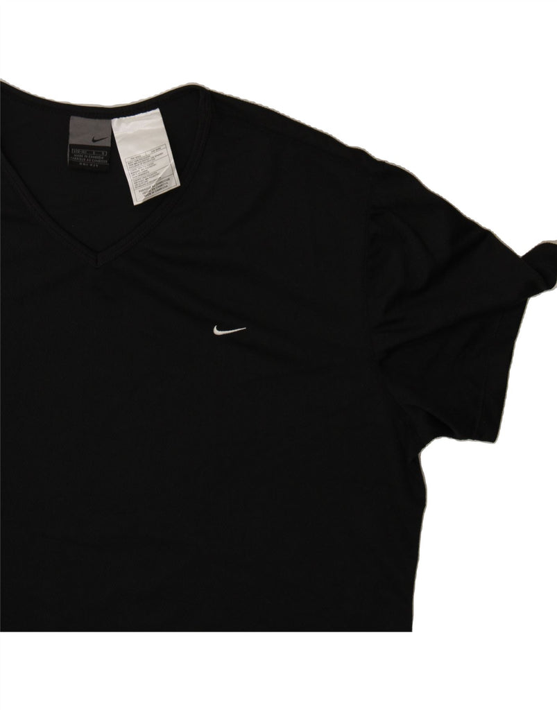 NIKE Womens T-Shirt Top US 12/14 Large Black Polyester Vintage Nike and Second-Hand Nike from Messina Hembry 