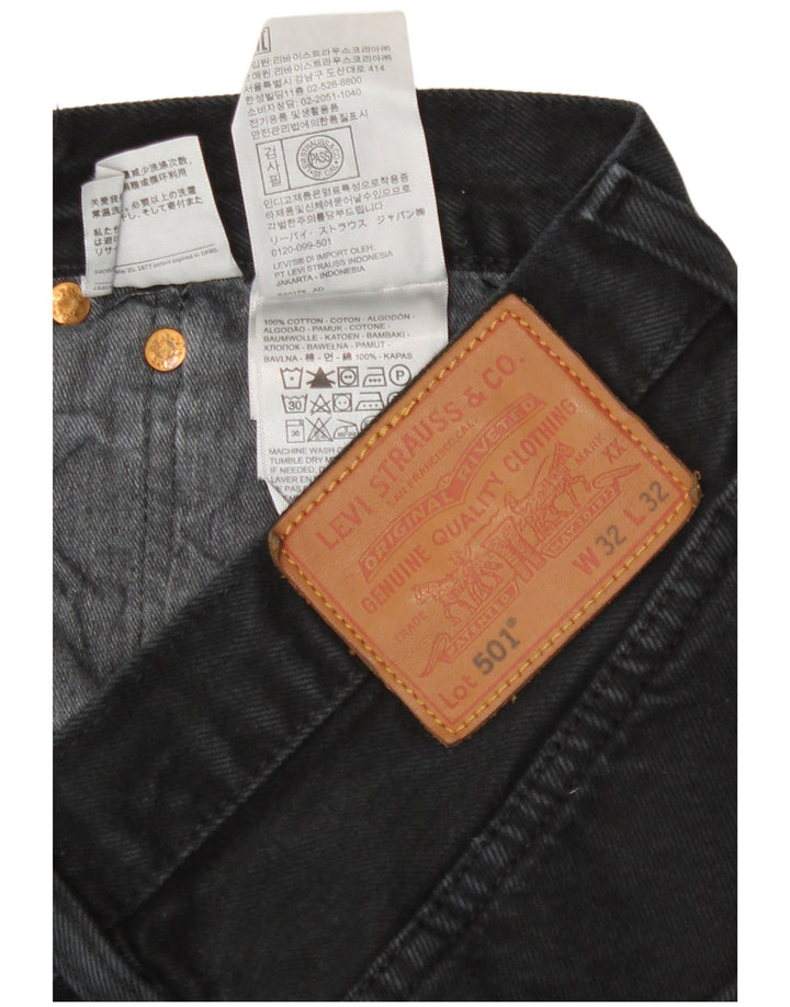 Levi's Mens 501 Straight Jeans W32 L32 Black Cotton