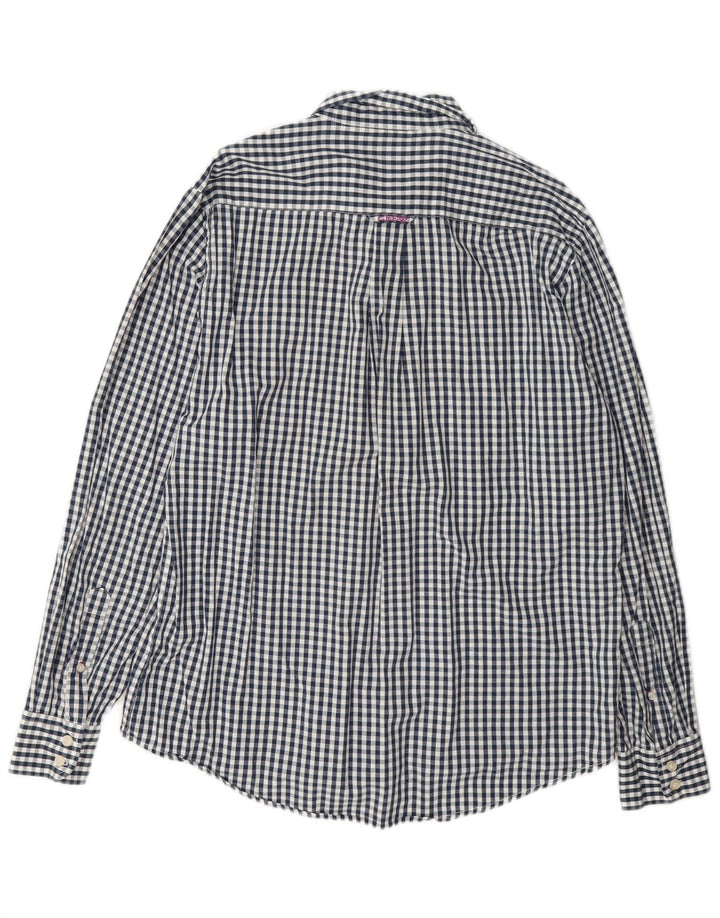 Crew Clothing Mens Classic Fit Shirt Large Blue Gingham Cotton