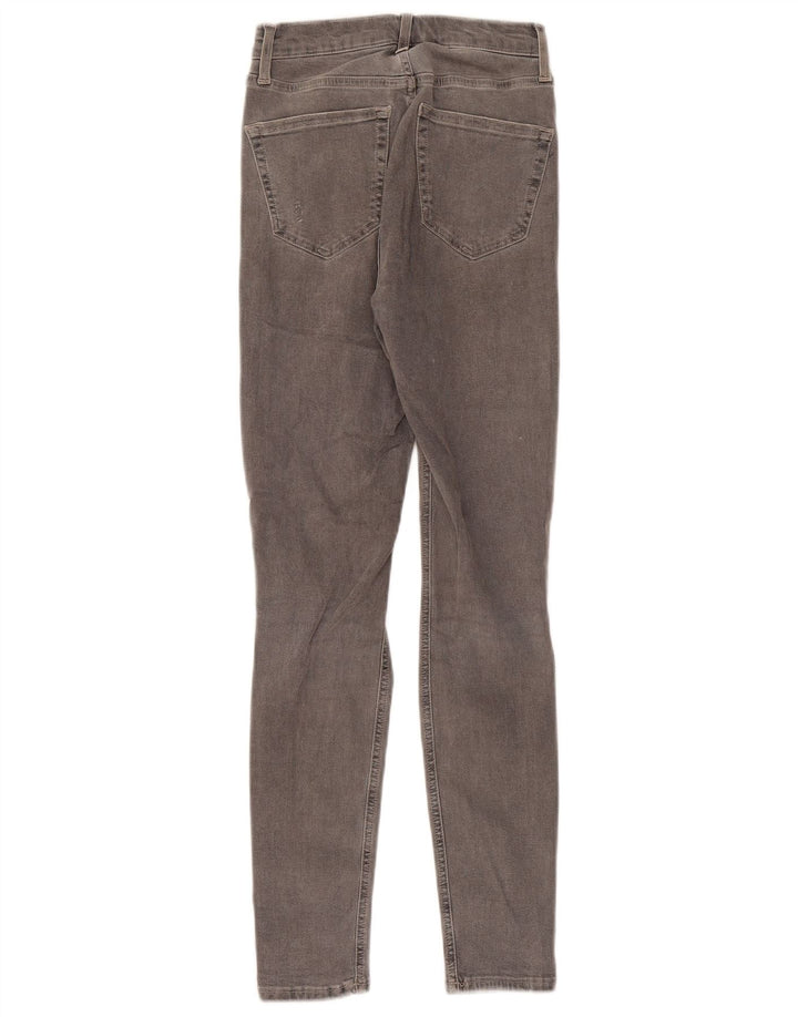 TOPSHOP Womens Distressed Skinny Jeans W26 L27 Grey Cotton