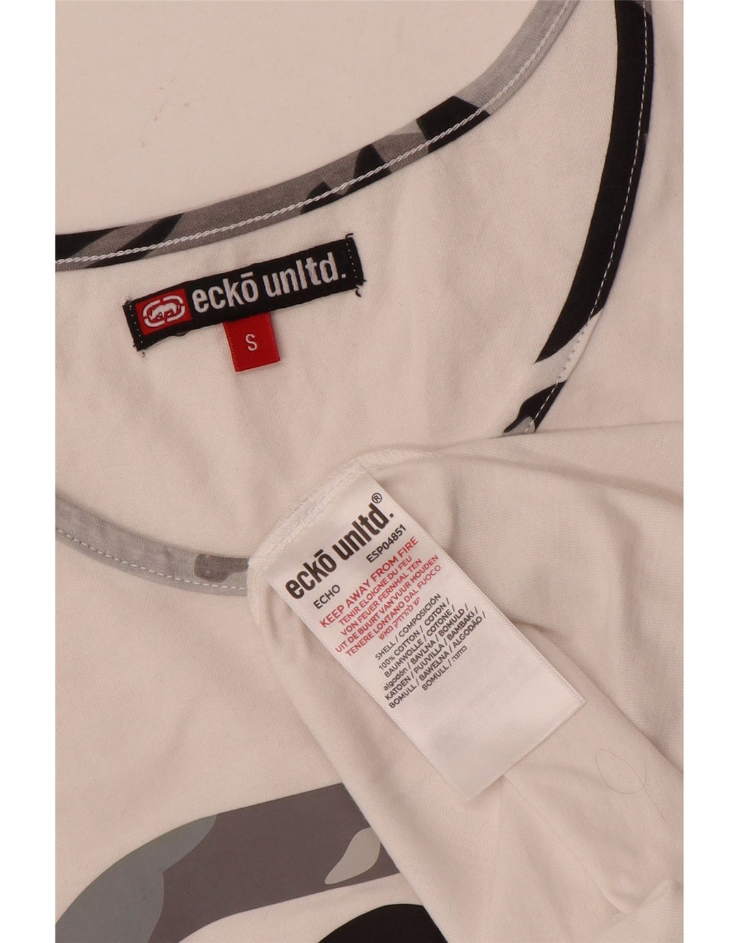 Ecko Unltd Mens Graphic Vest Top Small White Cotton