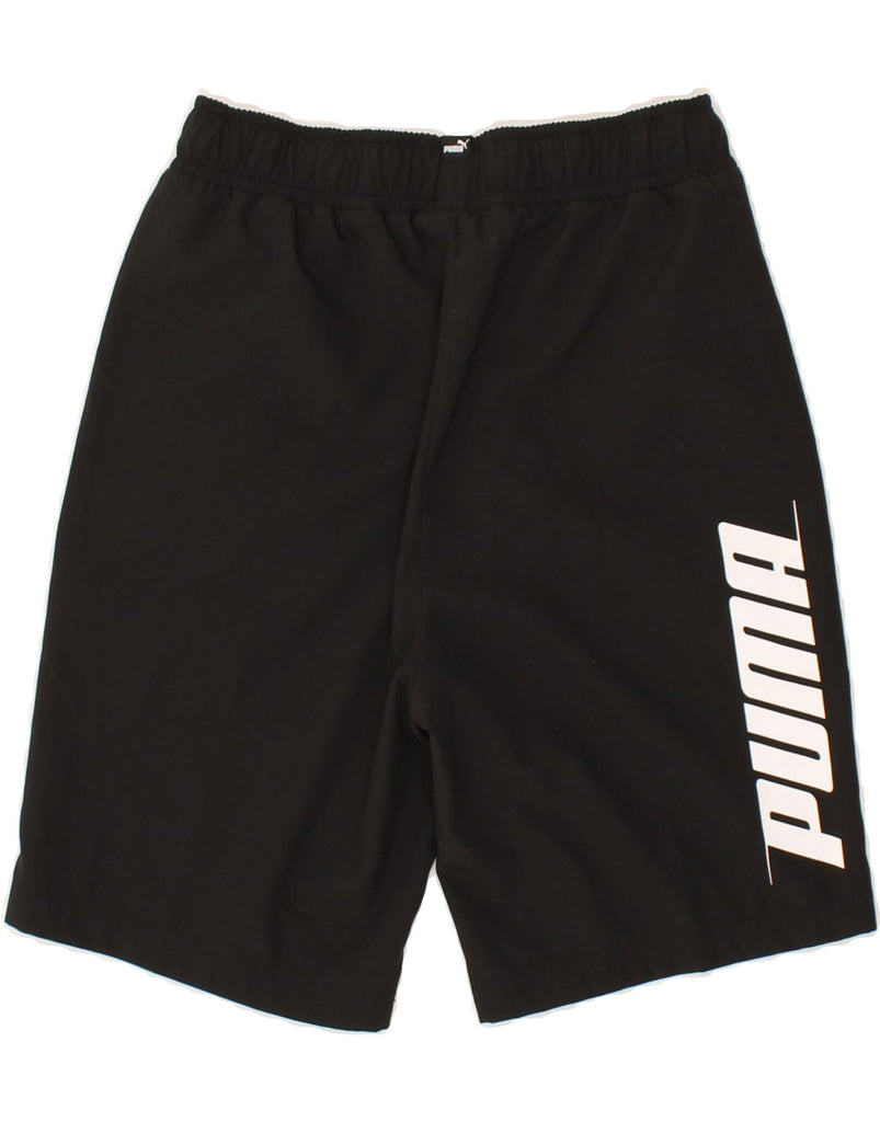 PUMA Boys Graphic Sport Shorts 11-12 Years Black Polyester | Vintage Puma | Thrift | Second-Hand Puma | Used Clothing | Messina Hembry 