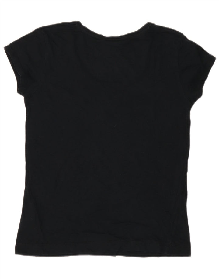 Lee Womens Graphic T-Shirt Top UK 12 Medium Navy Blue Cotton