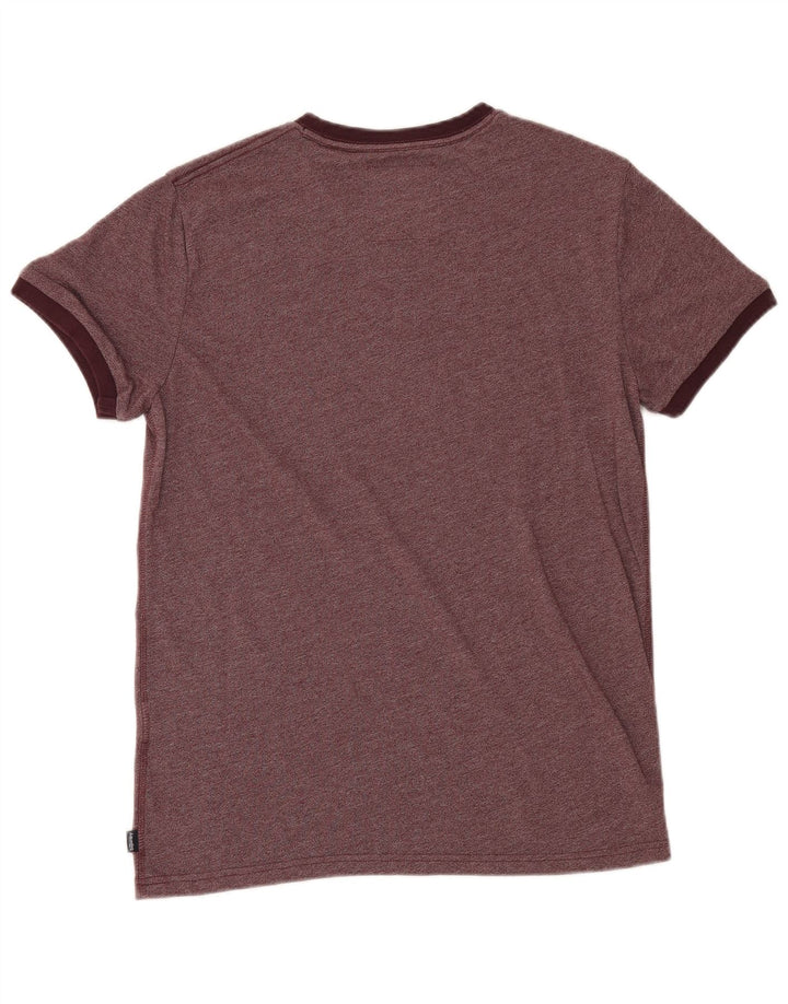 SUPERDRY Mens Graphic T-Shirt Top Medium Maroon Flecked