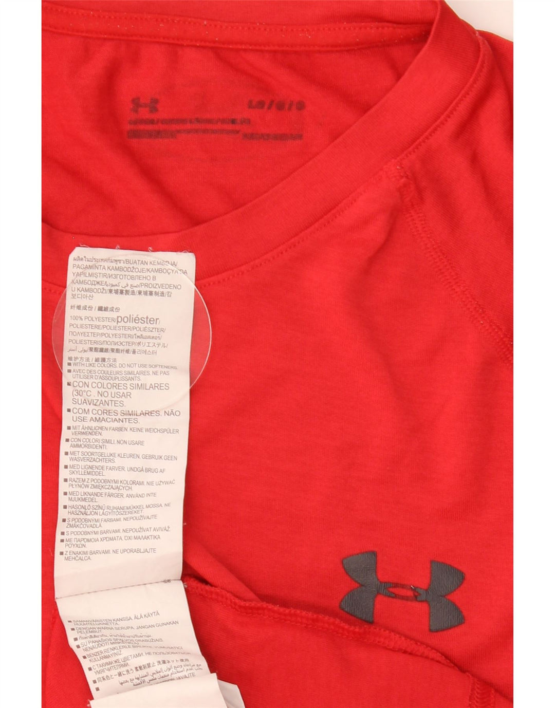 UNDER ARMOUR Mens Heat Gear T-Shirt Top Large Red Polyester