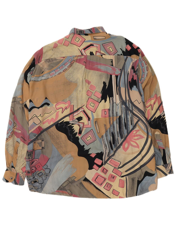 Vintage Mens Oversized Abstract Pattern Shirt Large Multicoloured Retro