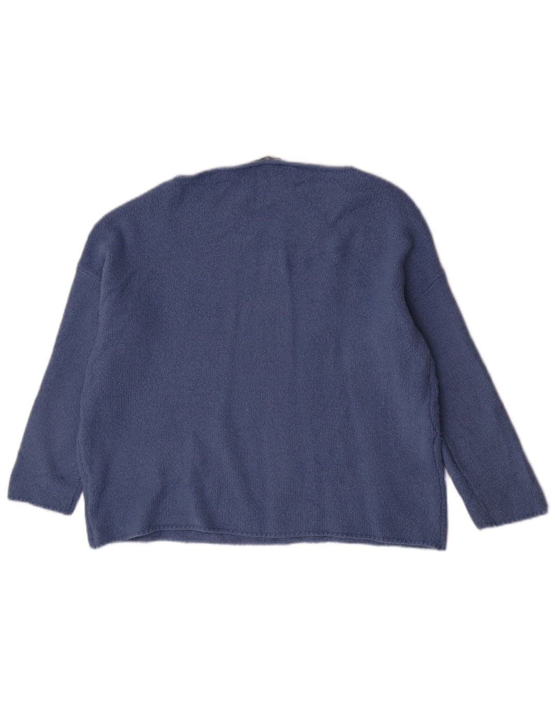 Zara Womens Boat Neck Jumper Sweater UK 14 Medium Blue