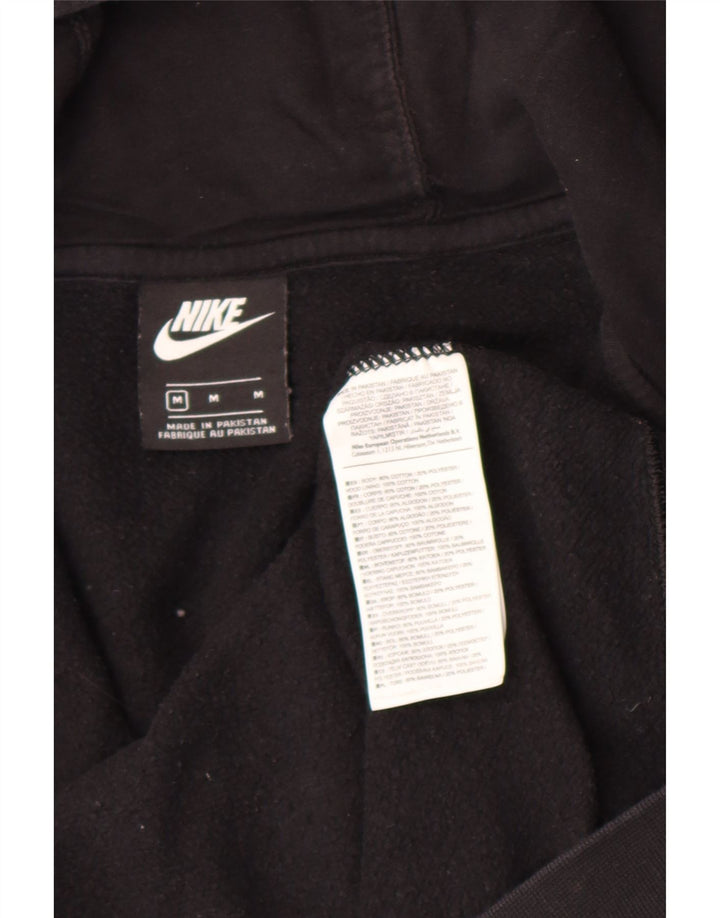Nike Mens Zip Hoodie Sweater Medium Black Cotton