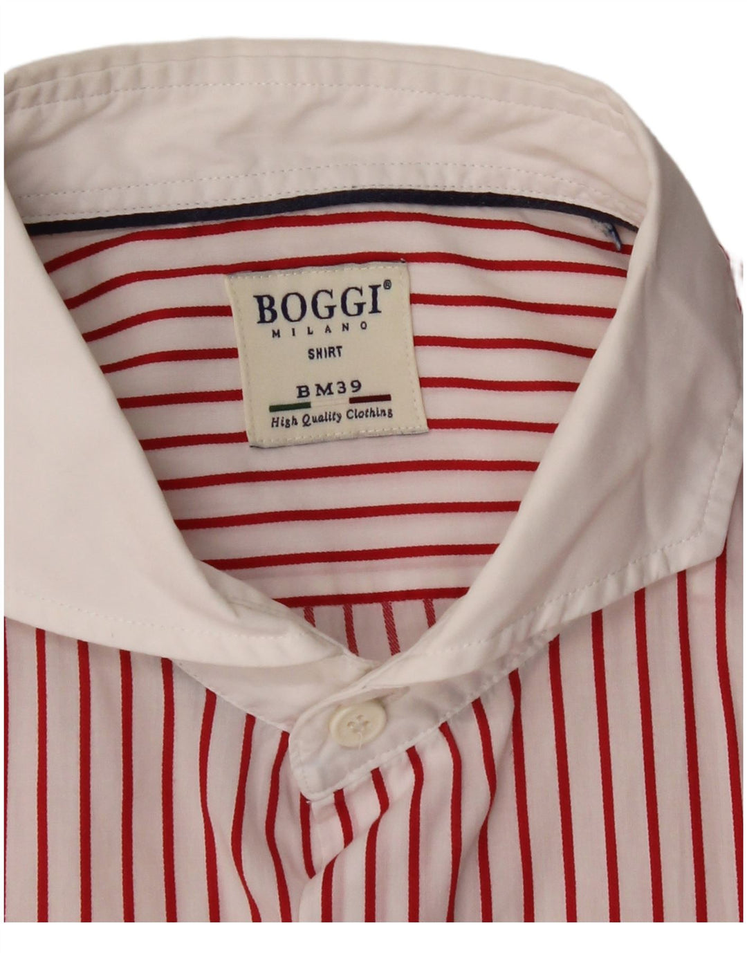 BOGGI Mens Shirt 2XL Red Pinstripe