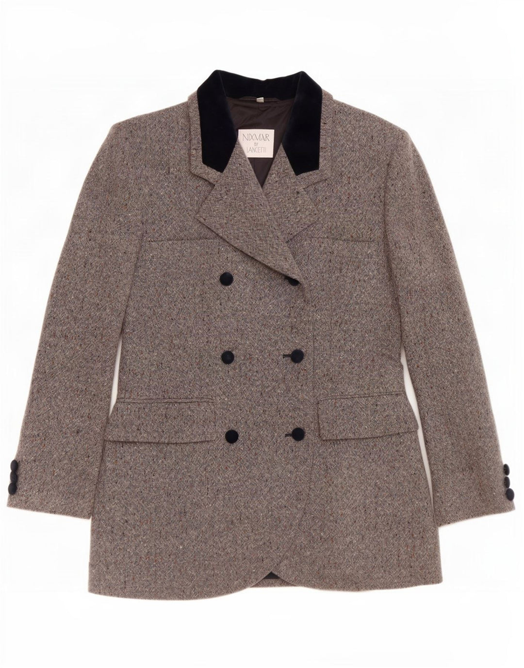 Nixmar By Lancetti Womens Blazer Jacket IT 46 Large Grey Flecked