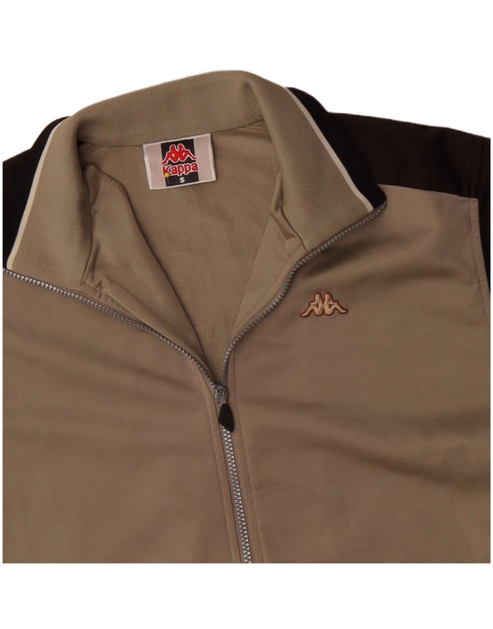 Kappa Mens Tracksuit Top Jacket Small Beige Colourblock Polyester