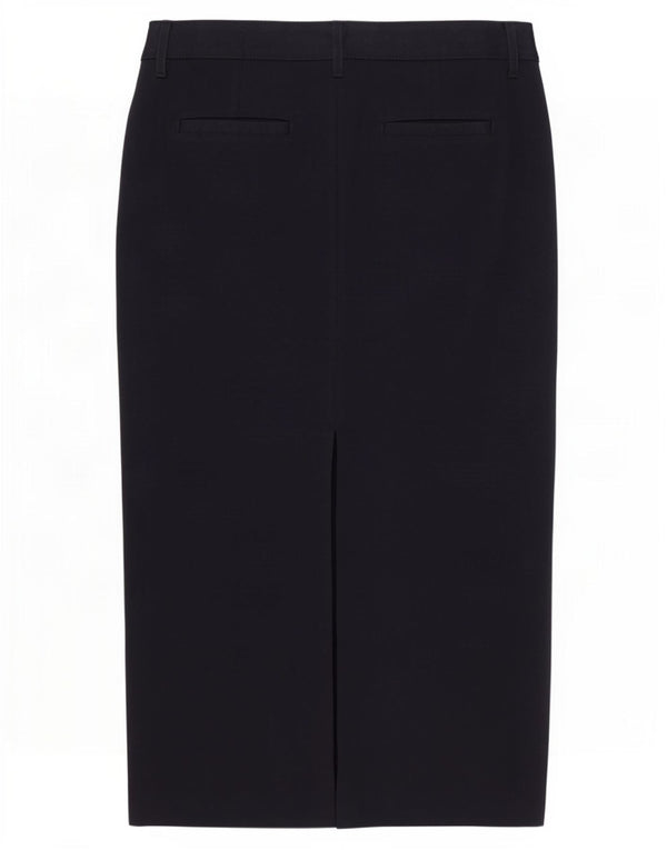 Zara Womens Maxi Pencil Skirt Small W26 Navy Blue Acetate