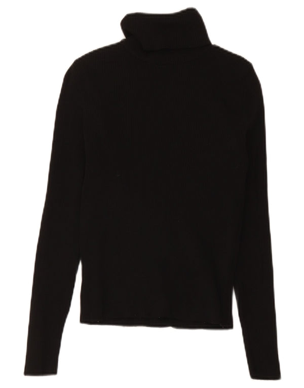 Zara Womens Roll Neck Jumper Sweater UK 8 Small Black Polyamide