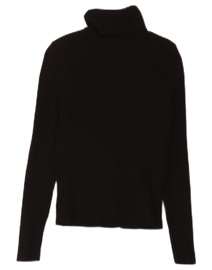 Zara Womens Roll Neck Jumper Sweater UK 8 Small Black Polyamide