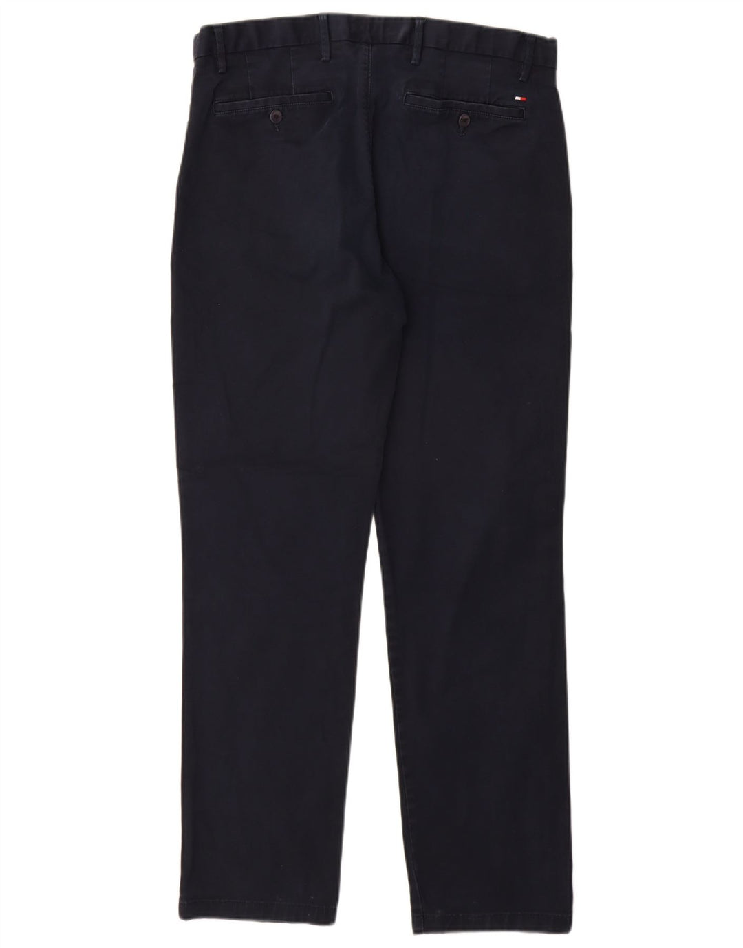 TOMMY HILFIGER Mens Straight Chino Trousers W34 L32 Navy Blue Cotton