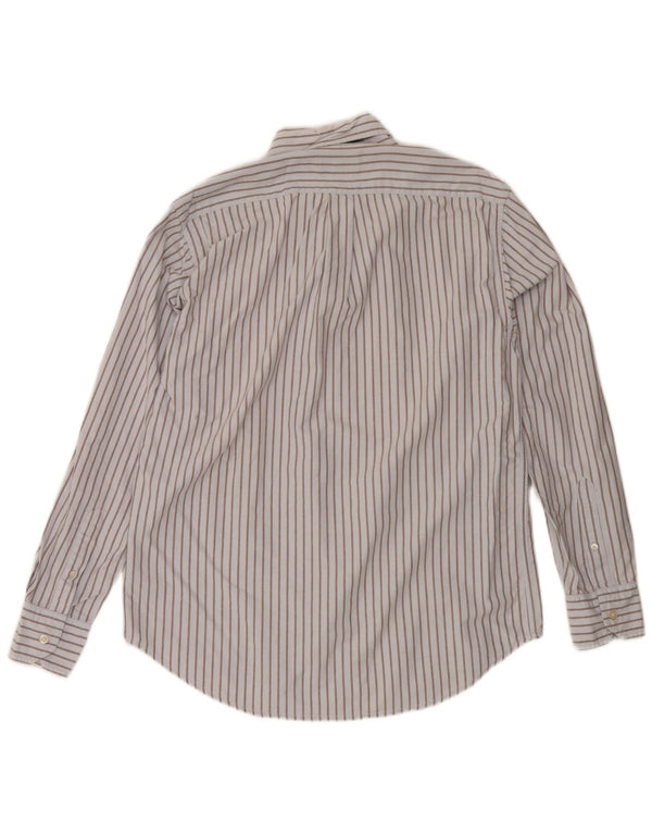 Boggi Mens Shirt Medium Blue Striped Cotton