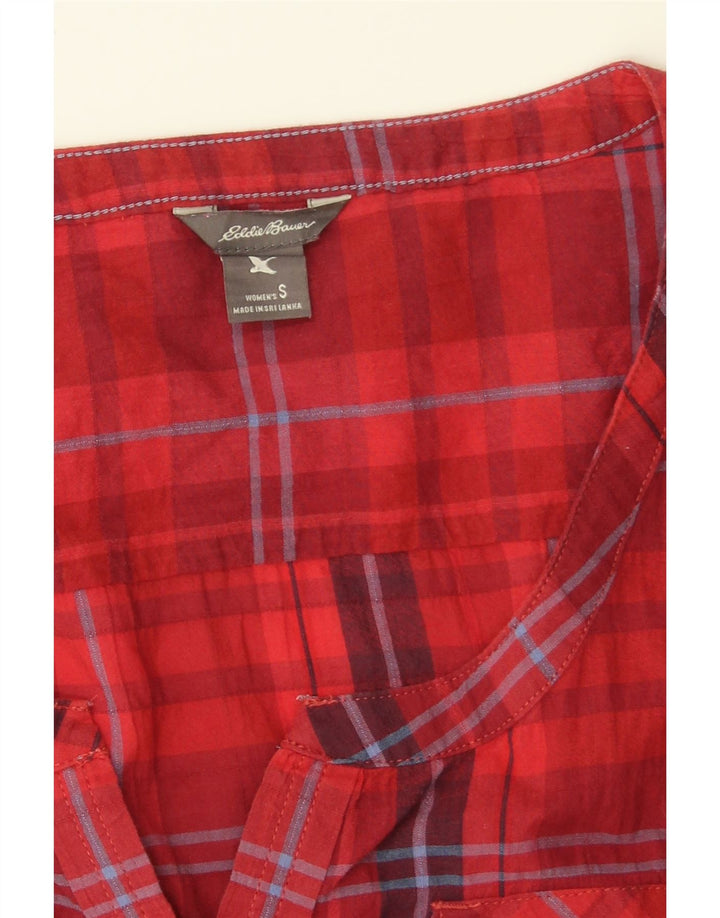 EDDIE BAUER Womens Sleeveless Tunic Top UK 10 Small Red Check Cotton Vintage Eddie Bauer and Second-Hand Eddie Bauer from Messina Hembry 