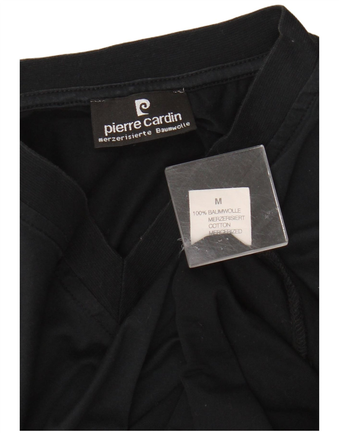 Pierre Cardin Mens T-Shirt Top Medium Black Cotton
