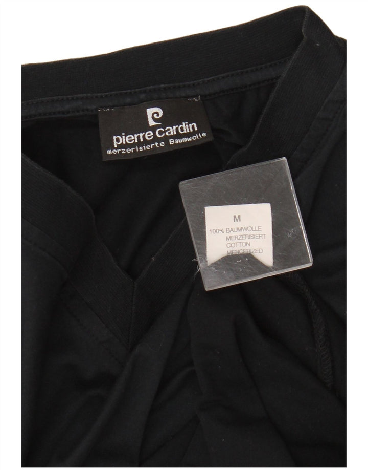 Pierre Cardin Mens T-Shirt Top Medium Black Cotton