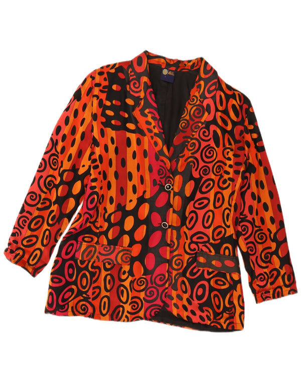 Your Sixth Sense Womens 2 Button Blazer Jacket EU 40 Medium Black Geometric