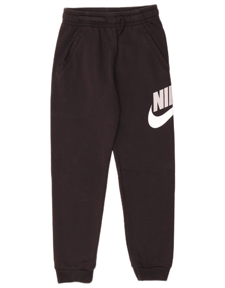 NIKE Boys Graphic Tracksuit Trousers Joggers 12-13 Years Large Black