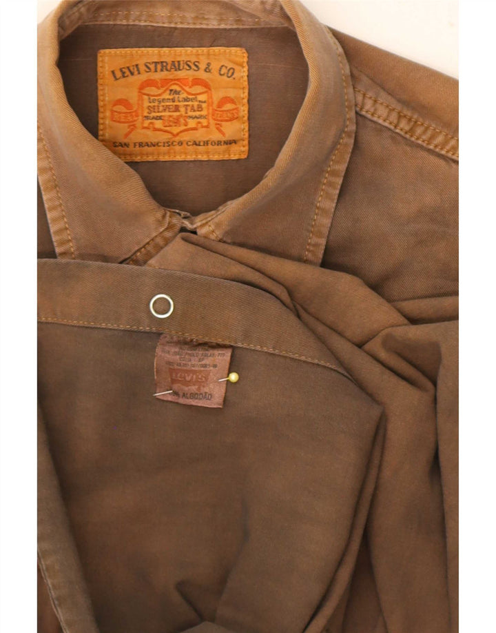 Levi's Mens Denim Shirt Medium Brown Cotton