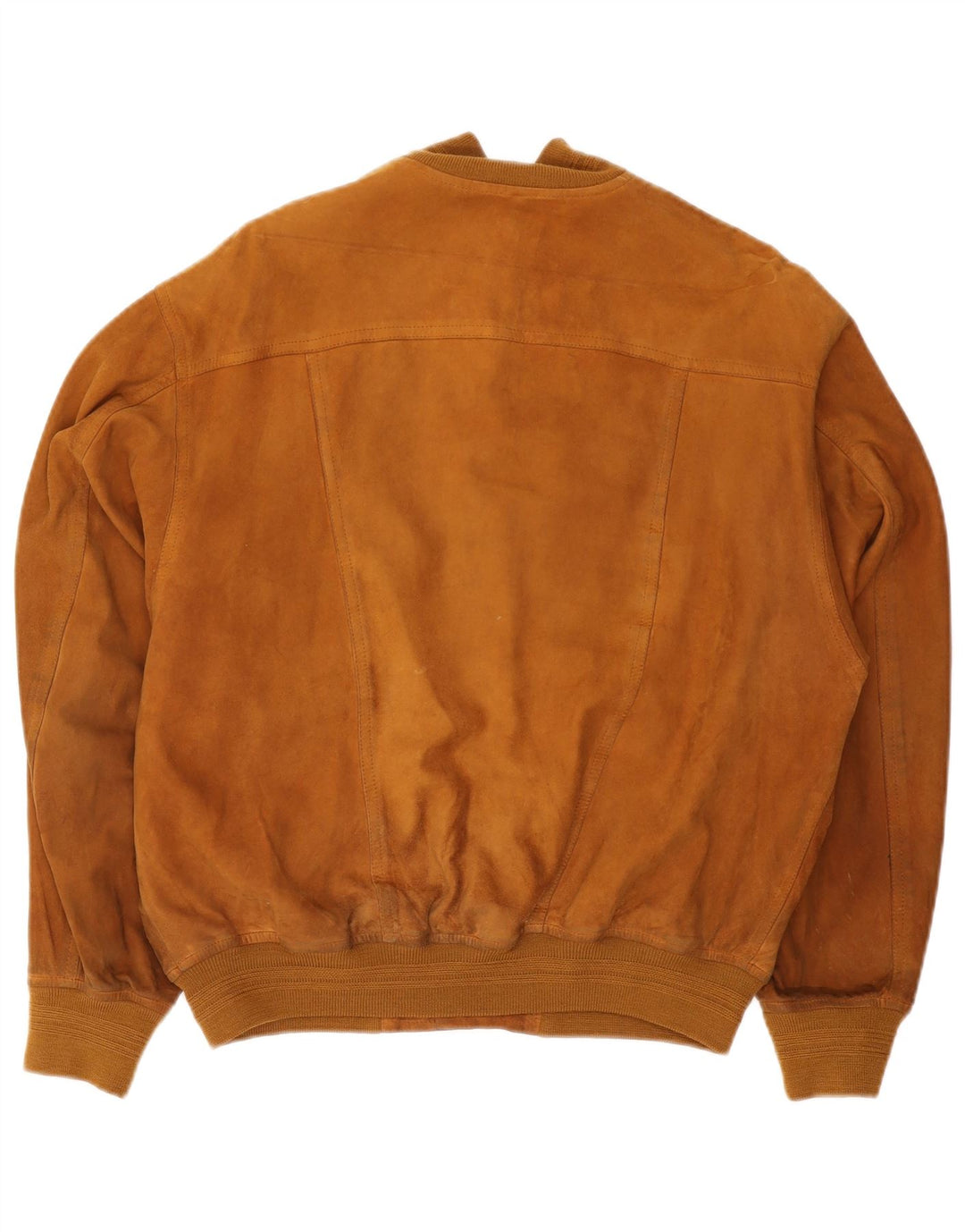 Vintage Mens Suede Bomber Jacket IT 48 Medium Brown Leather