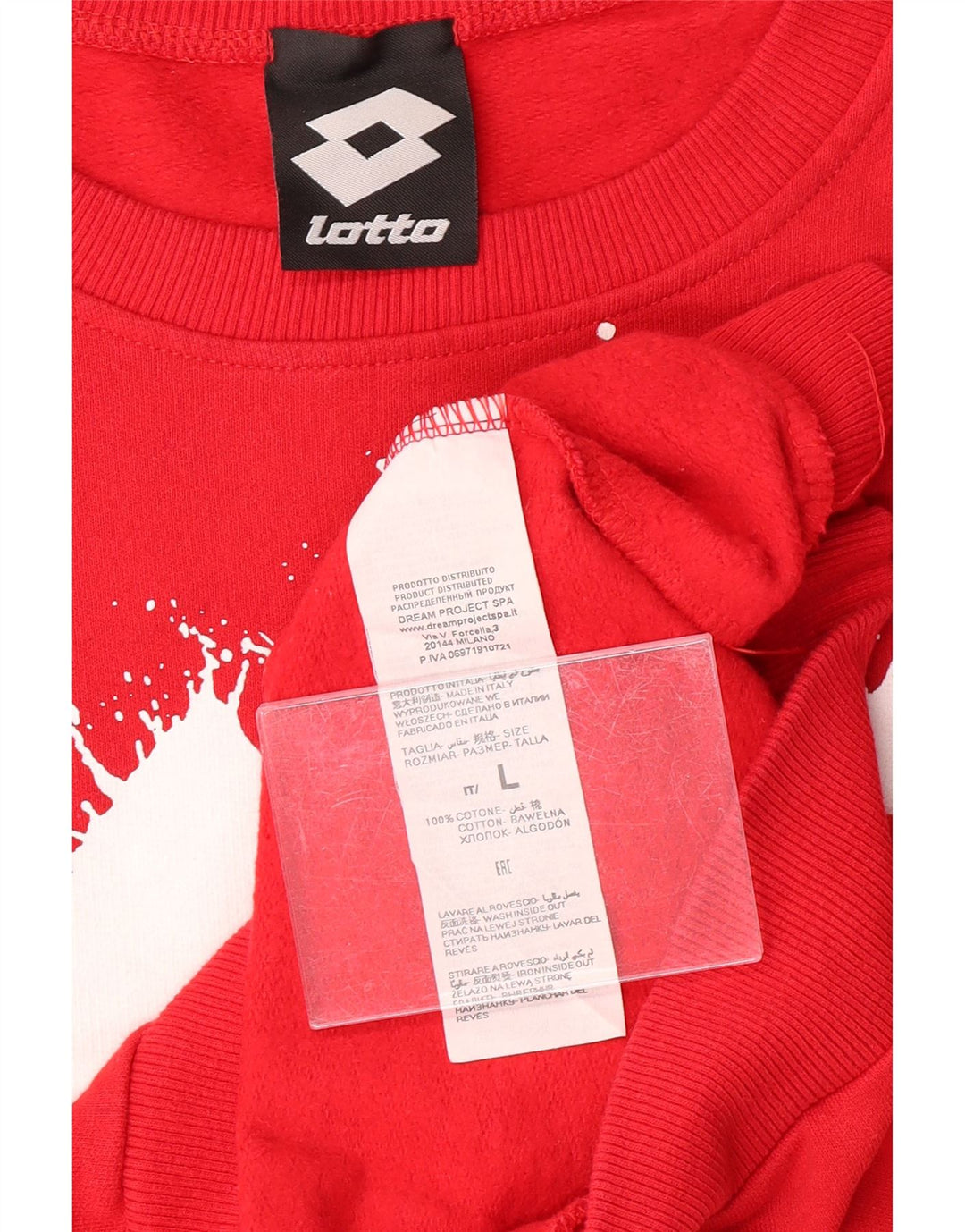 LOTTO Mens Graphic Sweatshirt Jumper Large Red Cotton