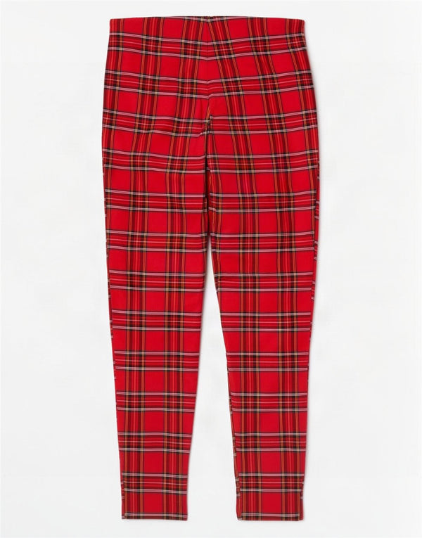 Zara Womens Skinny Cropped Trousers Medium W28 L26 Red Check