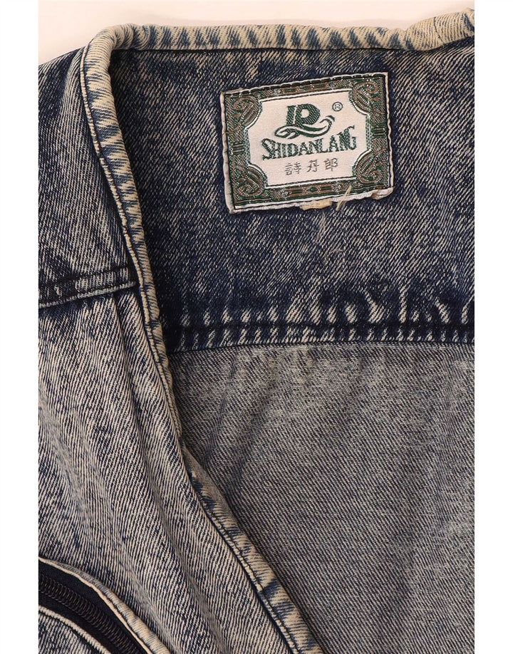 Vintage Mens Denim Gilet UK 40 Large Blue