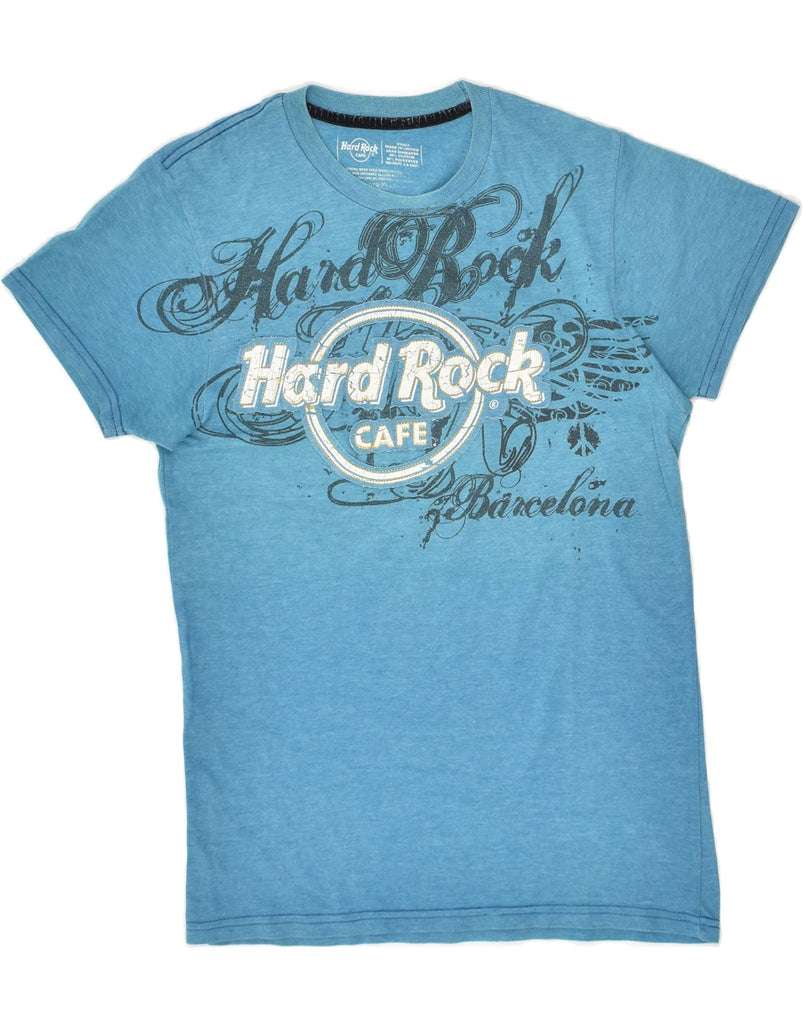 HARD ROCK CAFE Mens Barcelona Graphic T-Shirt Top Small Blue Cotton | Vintage Hard Rock Cafe | Thrift | Second-Hand Hard Rock Cafe | Used Clothing | Messina Hembry 