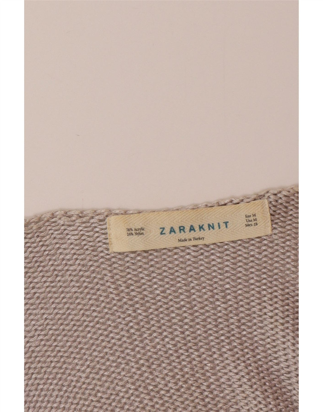 Zara Womens V-Neck Jumper Sweater UK 14 Medium Grey
