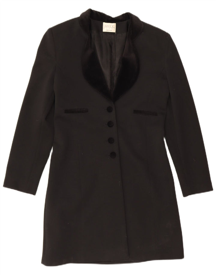 Caracciolo Womens 4 Button 2 Piece Set IT 44 Medium Black Polyester