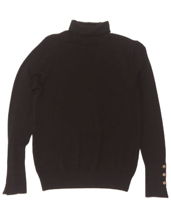 Zara Womens Roll Neck Jumper Sweater UK 12 Medium Black
