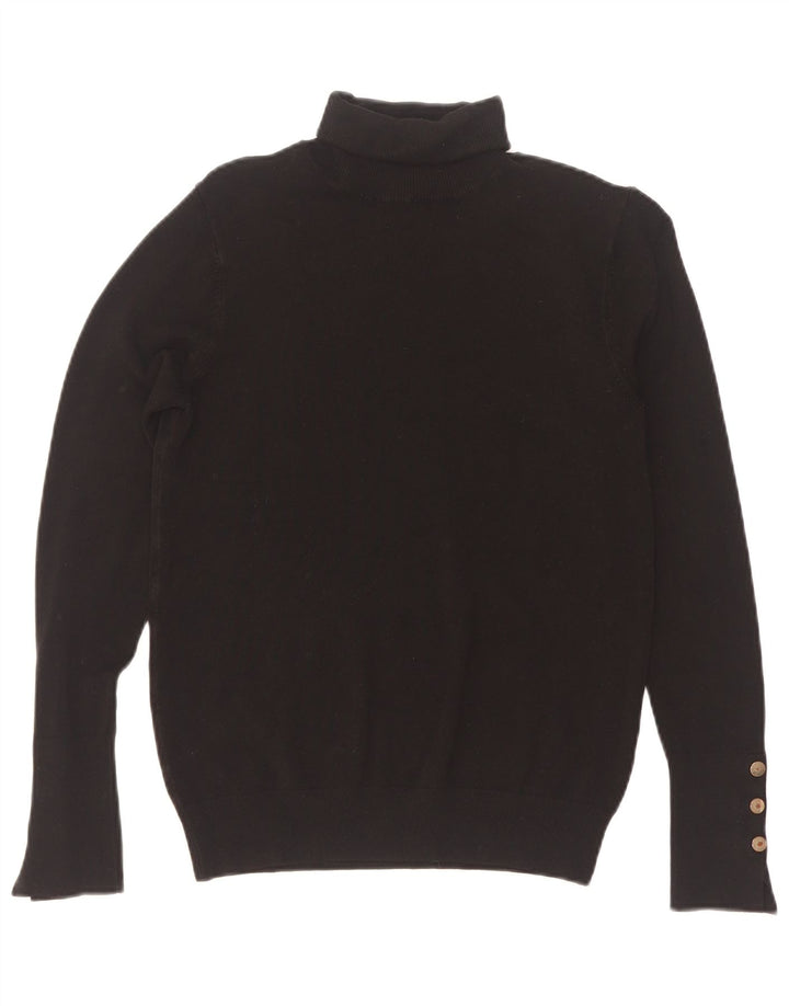 Zara Womens Roll Neck Jumper Sweater UK 12 Medium Black