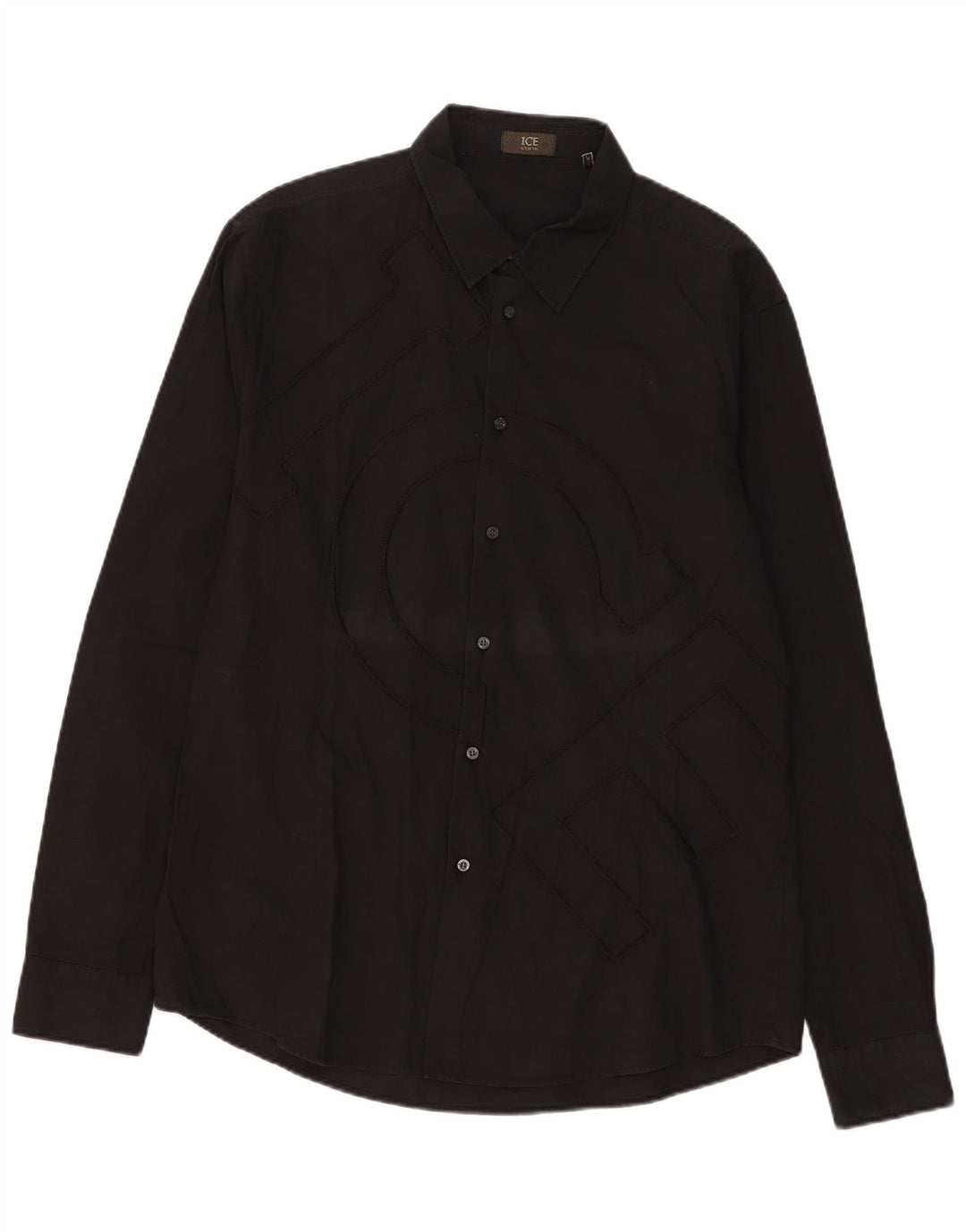 Iceberg Mens Graphic Shirt 4XL Black Cotton