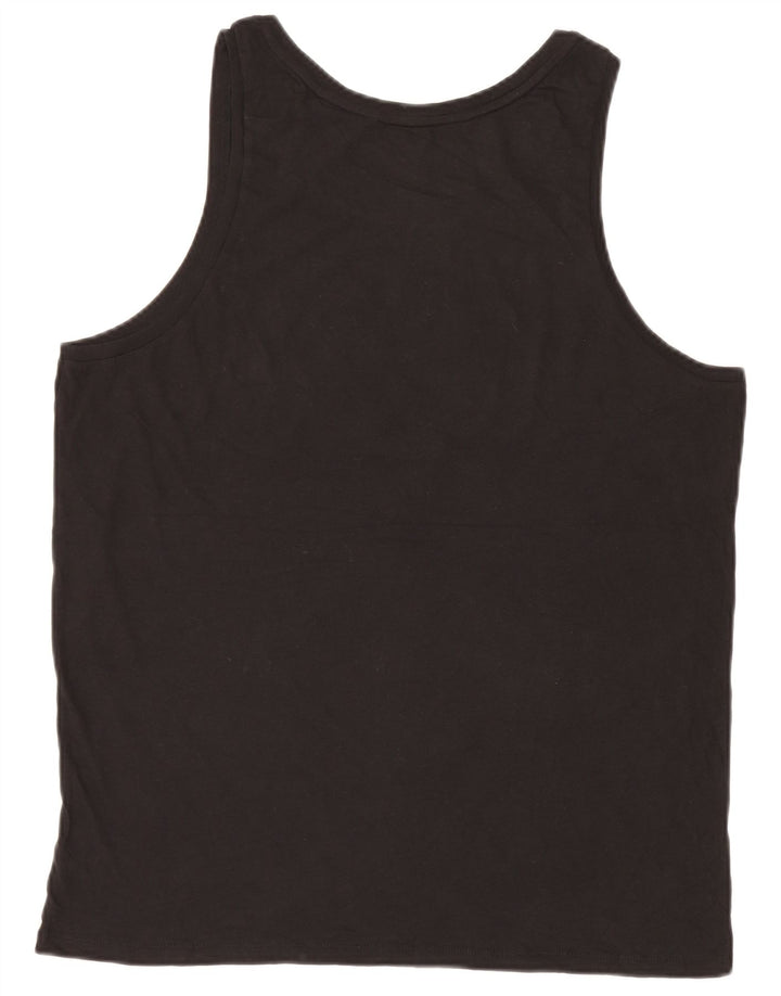 Guess Mens Graphic Vest Top Large Black Cotton