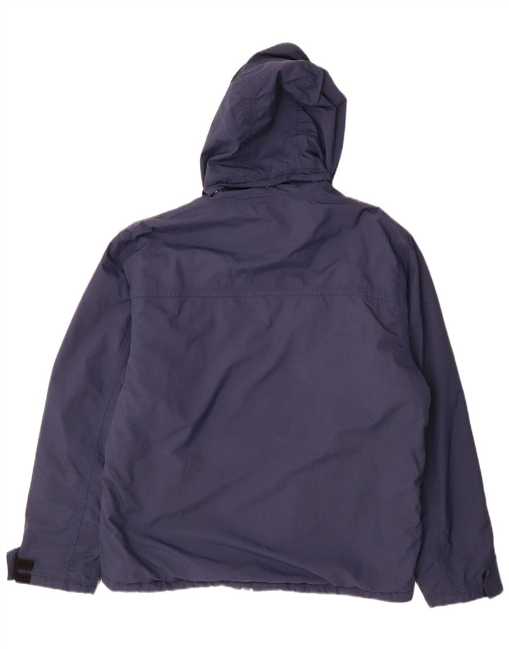 Asics Mens Hooded Windbreaker Jacket UK 38 Medium Navy Blue Polyamide