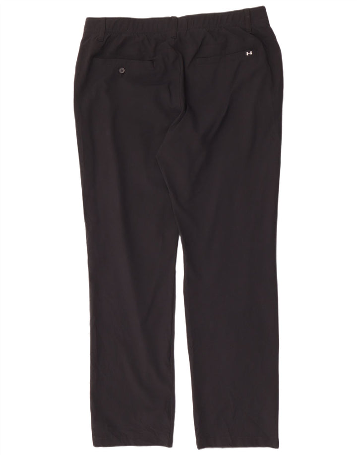 UNDER ARMOUR Mens Straight Chino Trousers W38 L32 Black Polyester