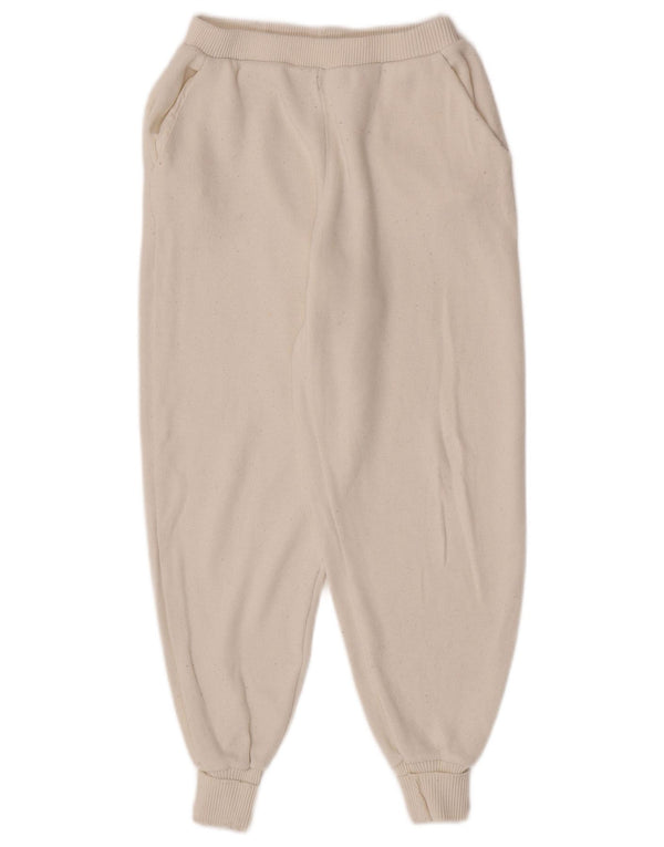 Zara Womens Loose Fit Tracksuit Trousers Joggers UK 8 Small Off White