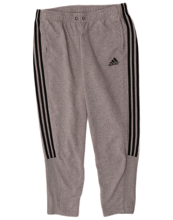 Adidas Mens Tracksuit Trousers XL Grey Flecked Cotton