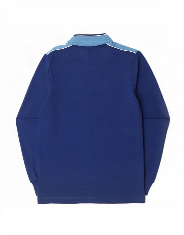 Silvy Mens Zip Neck Jumper Sweater IT 46 Small Navy Blue Colourblock Wool