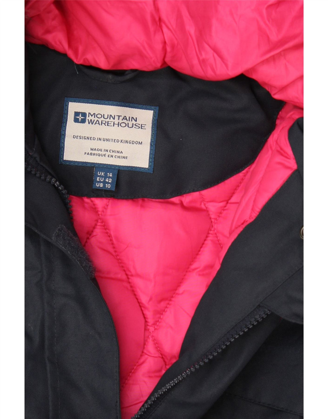 MOUNTAIN WAREHOUSE Womens Hooded Parka Jacket UK 14 Large Navy Blue