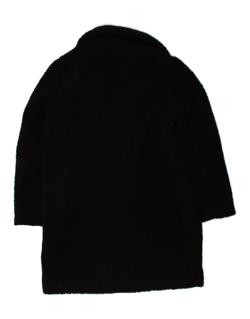 FRENCH CONNECTION Womens Fleece Overcoat UK 14 Medium Black Polyester Vintage French Connection and Second-Hand French Connection from Messina Hembry 
