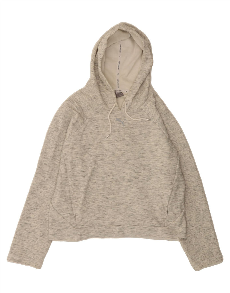 PUMA Womens Hoodie Jumper UK 16 Large Grey Flecked Cotton Vintage Puma and Second-Hand Puma from Messina Hembry 